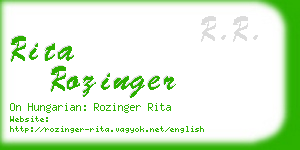 rita rozinger business card